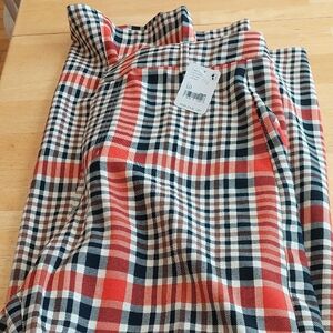 Free People Jules Plaid Flare High Rise Pants